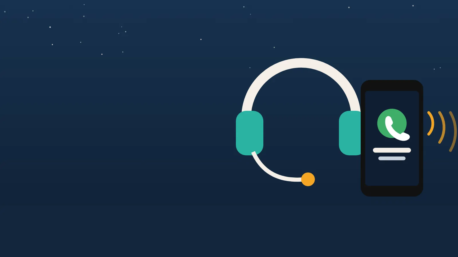 Service desk headset beside a phone receiving a call