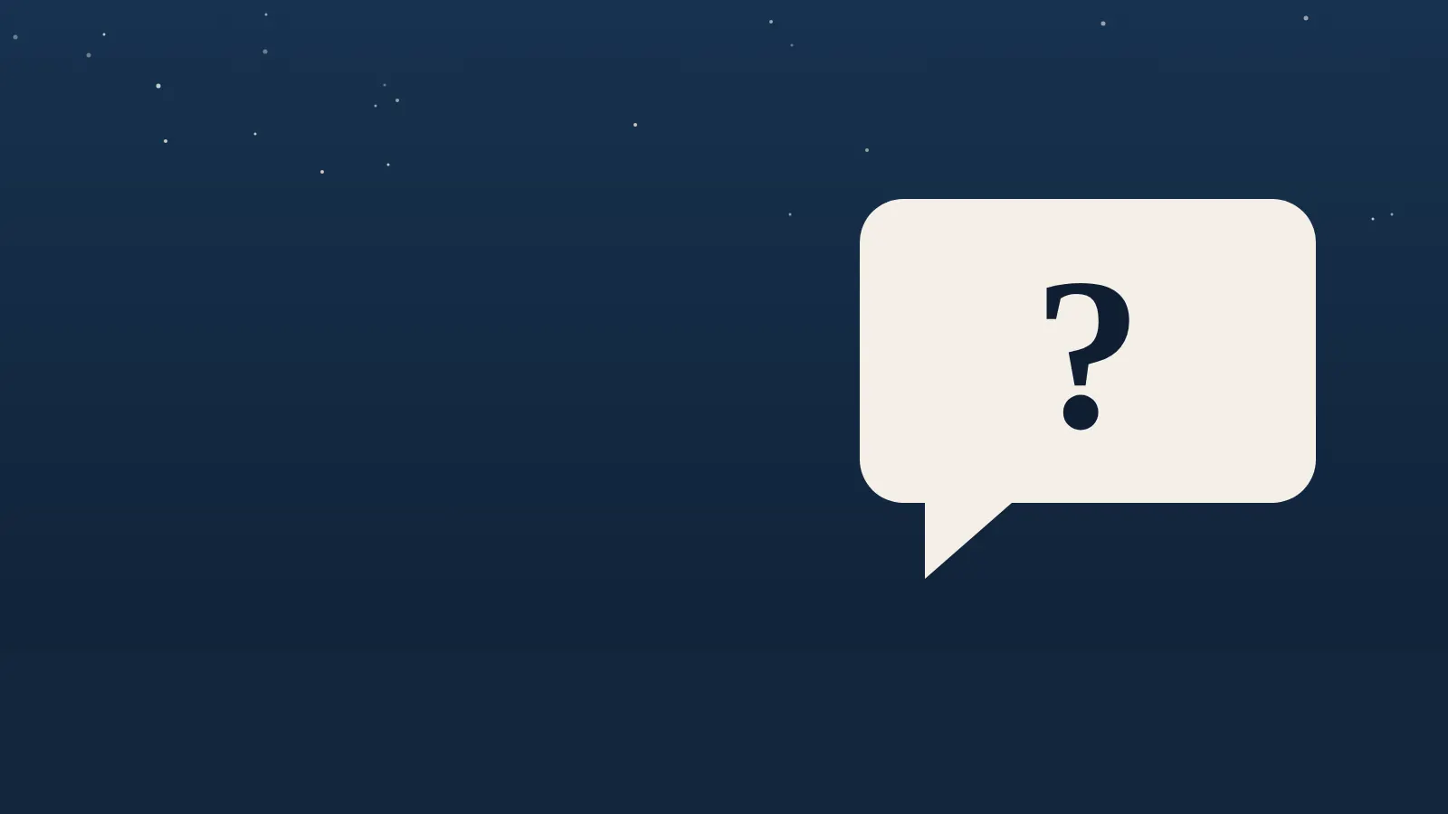 Large question mark in a speech bubble